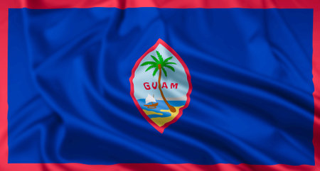 The flag of the United States Territory of Guam Rippledの写真素材