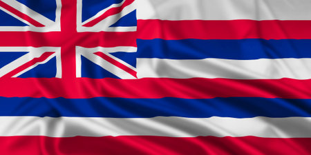 The Flag of the US State of Hawaii Rippledの写真素材