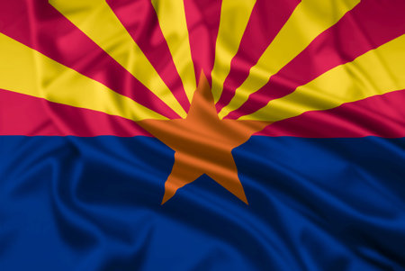 The Flag of the US State of Arizona Rippledの写真素材