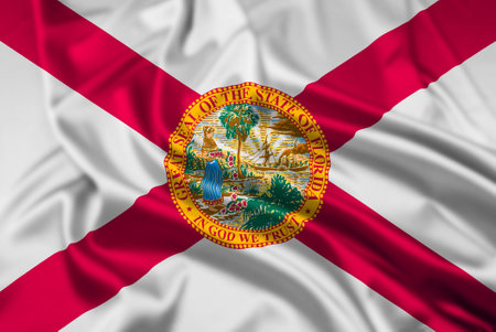 The Flag of the US State of Florida  Rippledの写真素材