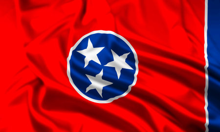 The Flag of the US State of Tennessee Rippledの写真素材