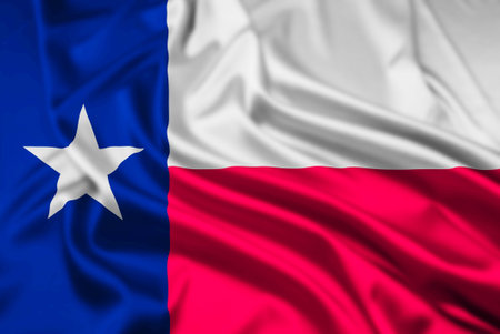 The Flag of the US State of Texas Rippledの写真素材