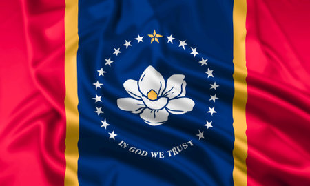 The Flag of the US State of Mississippi Rippledの写真素材