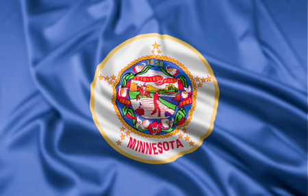 The Flag of the US State of Minnesota Rippledの写真素材