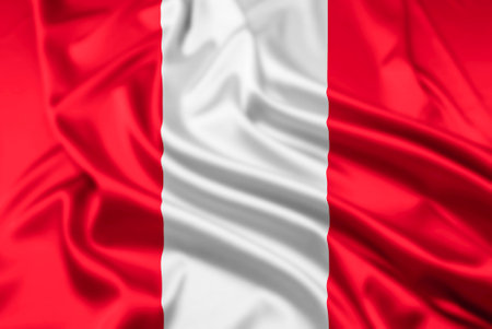 The Flag of  The Republic of Peru with a Ripple Effectの写真素材