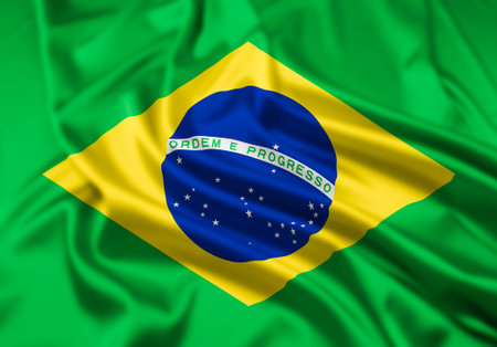 The Flag of  The Federative Republic of Brazil with a Ripple Effectの写真素材