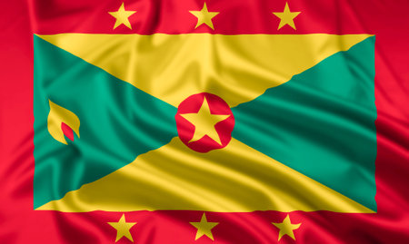 The Flag of Grenada with a Ripple Effectの写真素材