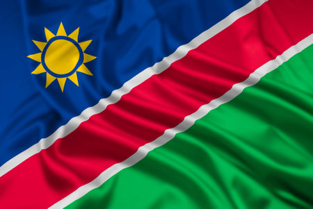 The Flag of The Republic of  Namibia with a Ripple Effectの写真素材