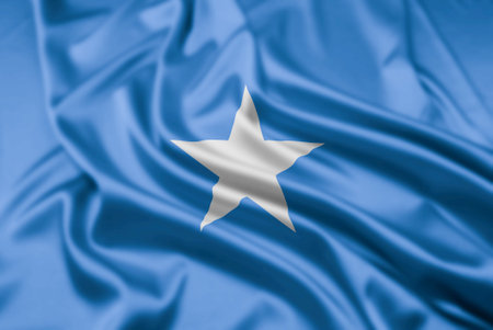 The Flag of The Federal Republic of Somalia, with a Ripple Effectの写真素材