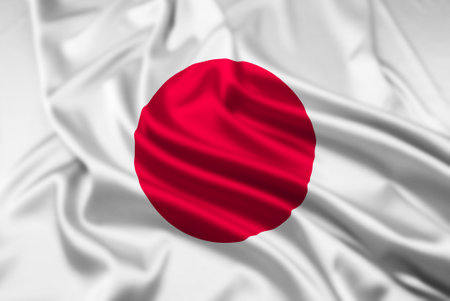 The Flag of Japan, with a Ripple Effectの写真素材