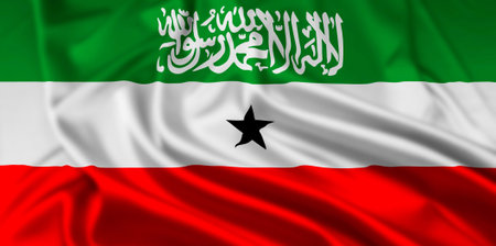 The Flag of The Republic of Somaliland , a non United Nations Member, claimed by Somalia, with a Ripple Effectの写真素材