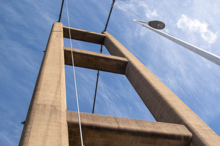 A Tower of The Humber Bridge across the River Humber Fron East Riding of Yorkshire to Lincolnshire