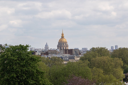 Paris, France, 18th April 2024:- A View of the Saint-Louis-des-Invalides Cathedral from the Palais de Chaillotのeditorial素材