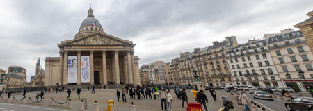 Paris, April 19th 2024:- A view of the Pantheon, a mausoleum housing the remains of notable French...