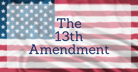 The United States Flag, overlaid with text reading The 13th Amendment