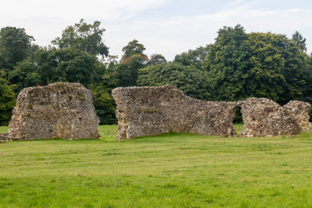 The Ruins of Waverley Abbey, located near Farnham, Surrey UK. This was the first Cistercian Abbey in Englandの写真素材