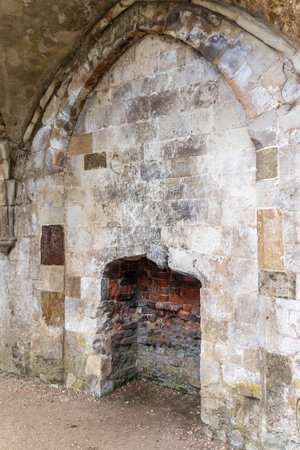 A fire place inside the Ruins of Waverley Abbey, located near Farnham, Surrey UK. This was the first Cistercian Abbey in Englandの写真素材