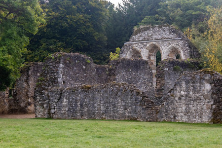 The Ruins of Waverley Abbey, located near Farnham, Surrey UK. This was the first Cistercian Abbey in Englandの写真素材