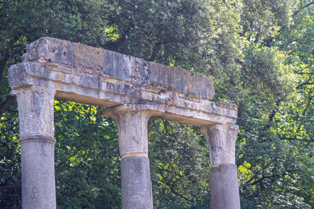 Roman Ruins taken from the ancient city of Leptis Magna in 1816 and installed in Windsor Great Park in 1826の写真素材