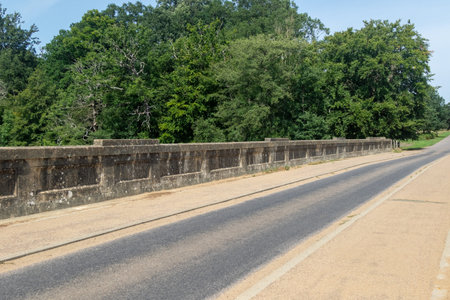 A view of the trail that circuits the Virgina Water Lakeの写真素材