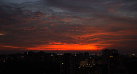 Sunset skylineの写真素材