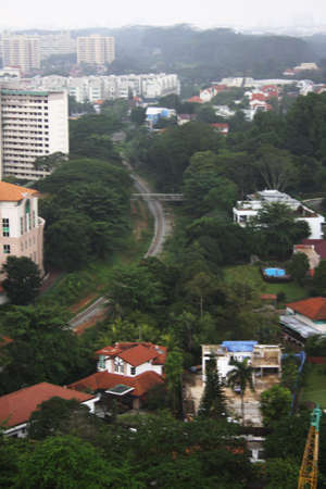 Railway pass thru a city.の写真素材