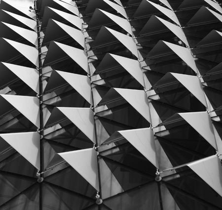 Roof of Esplanade, a landmark building in Singapore form a pattern can use in design.のeditorial素材