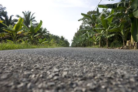 Road at a countryside in a tropical country.の写真素材