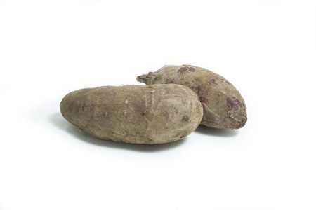 Two Sweet potato on white background.の写真素材