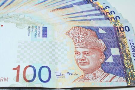 Close up of RM100 Malaysia Notes.の写真素材