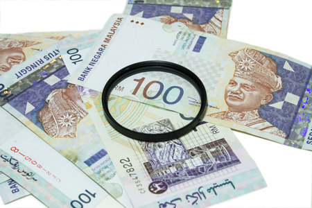 Malaysia RM100 Notes with a lens in center can be use in design.