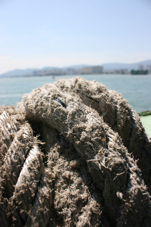 Rope texture on a boat 