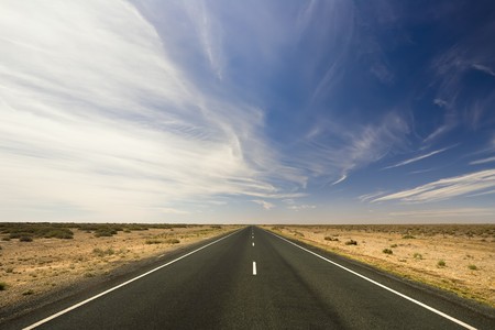 A road stretches for eternityの写真素材