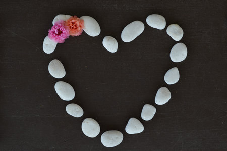 Heart made of stonesの写真素材