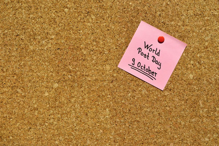 Reminder for the World Post Day on 9 Octoberの写真素材