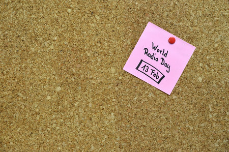Reminder for the World Radio Day on 13 Februaryの写真素材