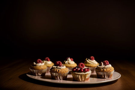 Plate with slice of tasty homemade chocolate cake on tableの素材