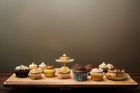 Plate with slice of tasty homemade chocolate cake on tableの素材