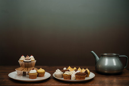 A delectable tableau unfolds as an array of exquisite pastries graces the table. Glistening with glaze, these indulgent treats showcase a symphony of textures and flavors. The artful presentation invites you to savor the sweet harmony of culinary delights in a feast for the eyes and palate.の素材
