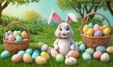 Step into a whimsical world where Easter meets steampunk, with a unique portrayal of a steampunk Easter bunny, blending tradition with innovation in a delightful fusion.の素材