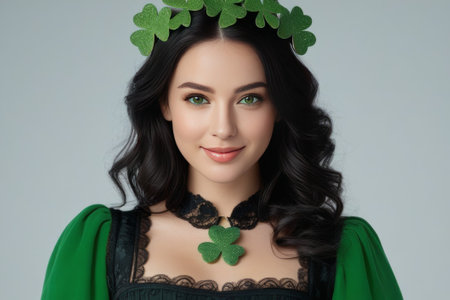 Embrace the spirit of St. Patrick's Day in a lively photo capturing parades, shamrocks, and revelers clad in green a vibrant tableau of Irish pride and celebration.の素材