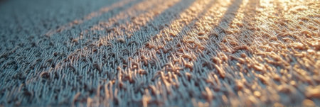 Close-up of textured fabric surface with sunlight and shadows. That the image is generated using AI.の素材