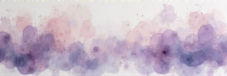 Abstract watercolor art with pink and purple ink blots and subtle white background. That the image is generated using AI.の素材