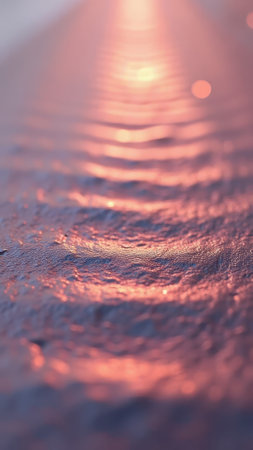 Sunset reflections on tranquil water ripples. That the image is generated using AI.の素材
