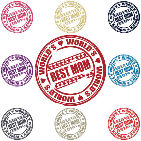 best mom stamp vectorのイラスト素材