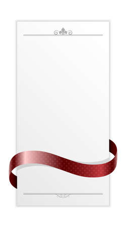 card with red ribbon のイラスト素材