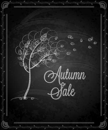 chalkboard - frame autumn menuのイラスト素材