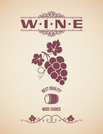 wine vintage grapes label background のイラスト素材