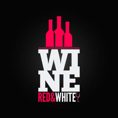 wine bottle glass design menu のイラスト素材