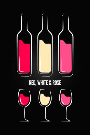 wine glass bottle label design backgroundのイラスト素材